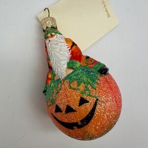 2003 Patricia Breen Snow Frolic Halloween 3.35" Ornament Orange Pumpkin